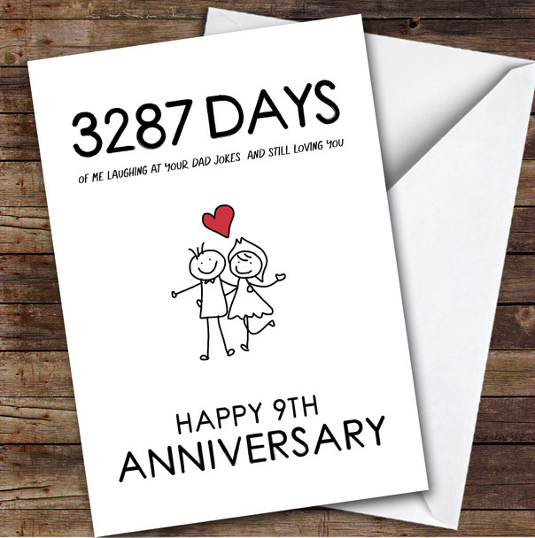 9th Wedding Anniversary Card Personalised Husband Dad Jokes