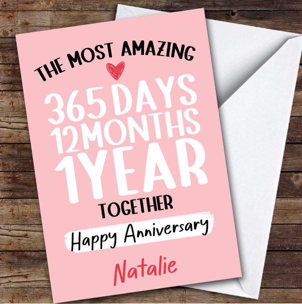 1st Wedding Anniversary Card Personalised The Most Amazing Years Wife