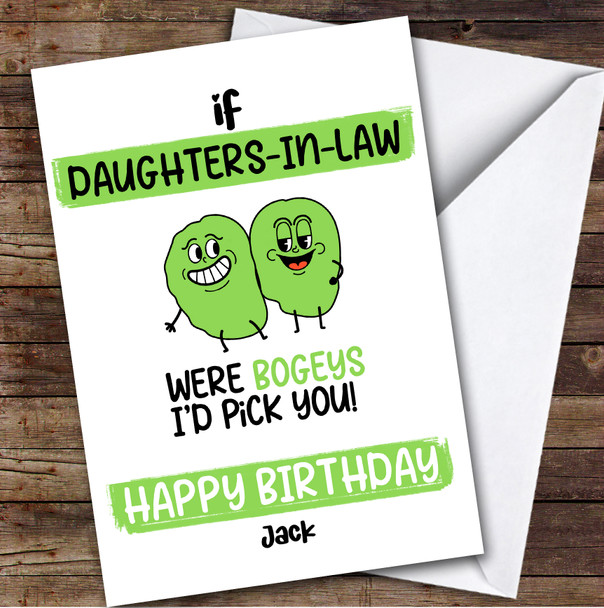 Funny Bogey Birthday Card Personalised Daughter-In-Law