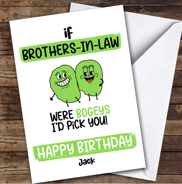 Funny Bogey Brother-In-Law Birthday Card Personalised