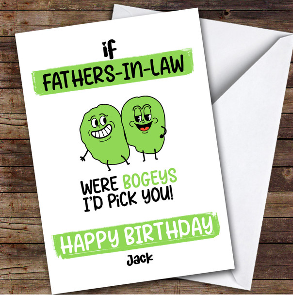 Funny Bogey Father-In-Law Birthday Card Personalised