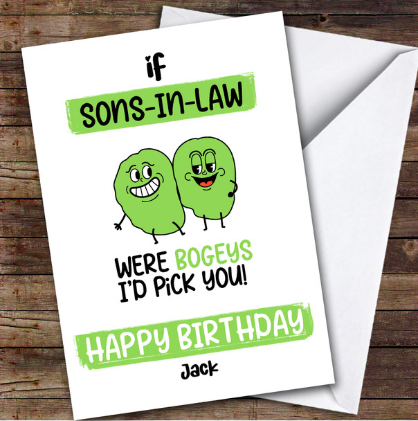 Funny Bogey Son-In-Law Birthday Card Personalised
