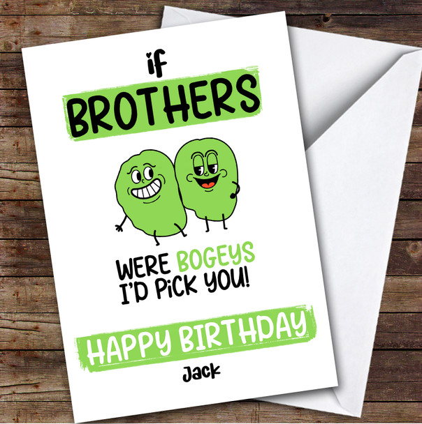 Funny Bogey Brother Birthday Card Personalised