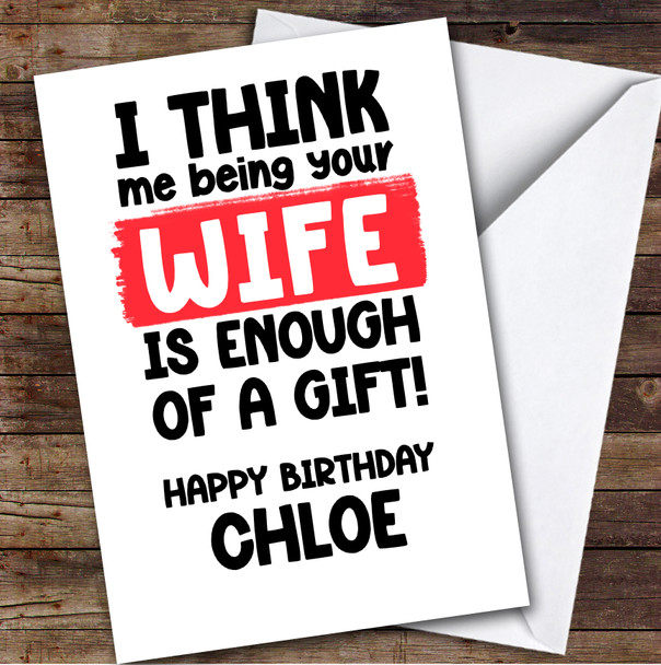 Funny Birthday Card Personalised Husband