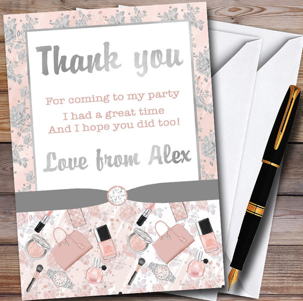Girls Fashion Show Personalised Childrens Birthday Party Thank You Cards