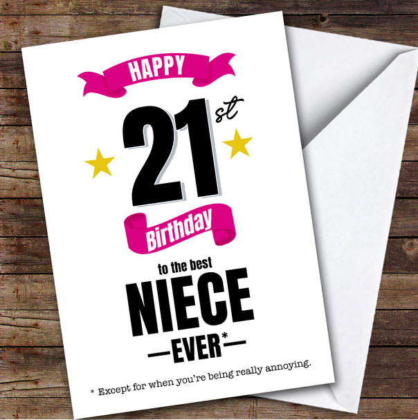 21st Birthday Card Personalised The Best Nice Ever