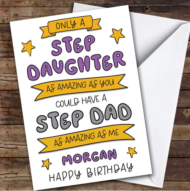 Birthday Card Personalised Stepdaughter Amazing