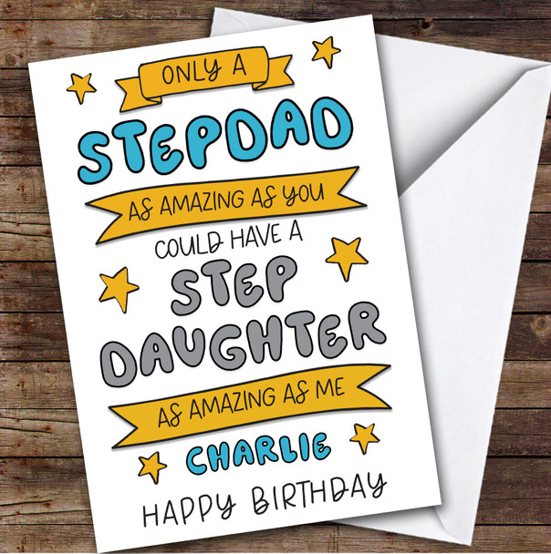 Birthday Card Personalised Amazing Stepdad