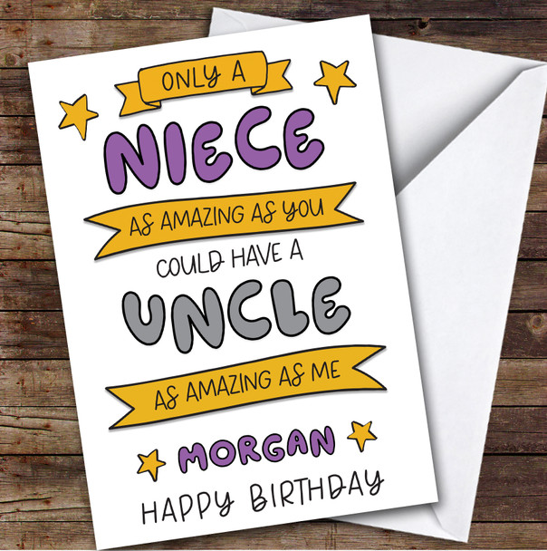 Birthday Card Personalised Amazing Niece
