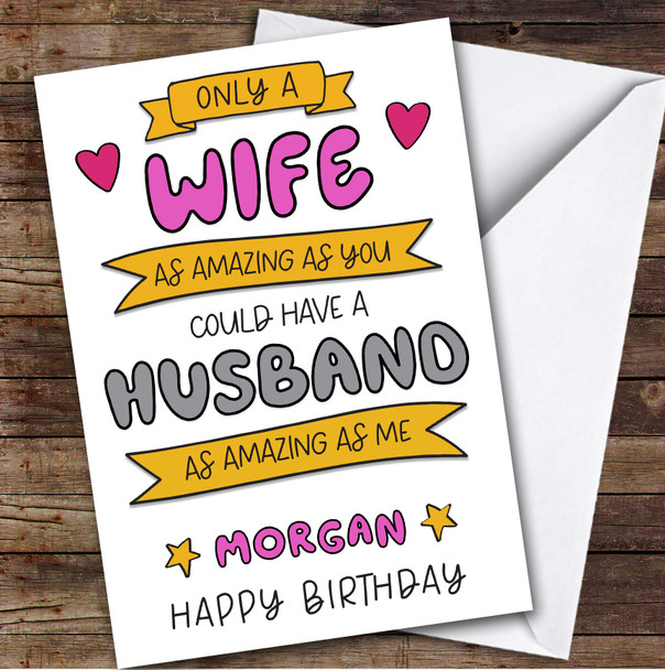 Birthday Card Personalised Wife Amazing