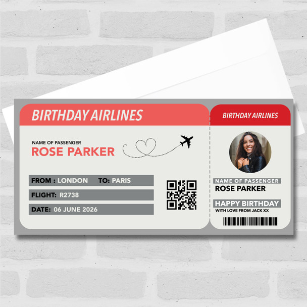 Any Destination Photo Birthday Personalised Voucher Surprise Trip Ticket