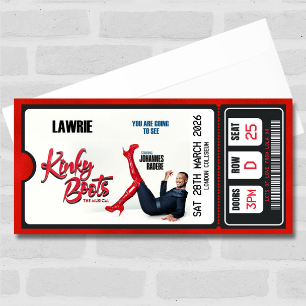 Kinky Boots Show Personalised Gift Voucher Surprise Theatre Ticket