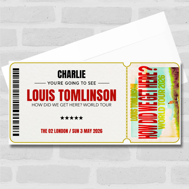 Louis Tomlinson's How Did We Get Here Concert Personalised Surprise Ticket
