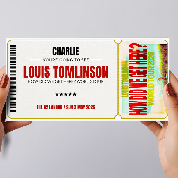 Louis Tomlinson's How Did We Get Here Concert Personalised Surprise Ticket