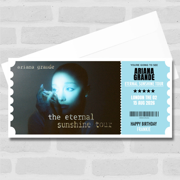 Ariana Grande Concert Eternal Sunshine Tour Personalised Voucher Surprise Ticket