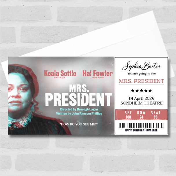 Mrs President Personalised Gift Voucher Surprise Theatre Ticket