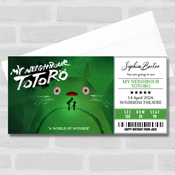 My Neighbour Totoro Personalised Gift Voucher Surprise Theatre Ticket