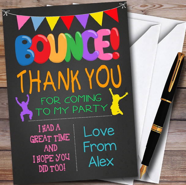 Chalk Bunting Bounty Castle Childrens Birthday Party Thank You Cards