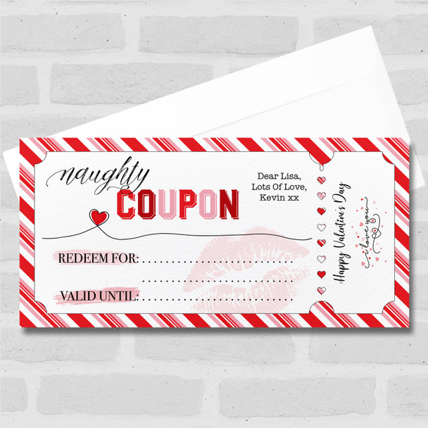 Naughty Adult Valentine's Day Coupon Personalised Gift Voucher Surprise Ticket