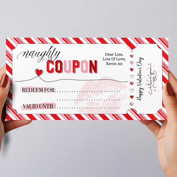 Naughty Adult Valentine's Day Coupon Personalised Gift Voucher Surprise Ticket