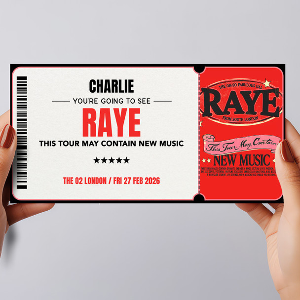Raye Tour May Contain New Music Personalised Voucher Surprise Concert Ticket