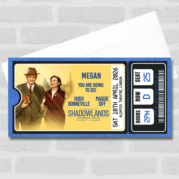 Shadowlands Show Personalised Gift Voucher Surprise Theatre Ticket