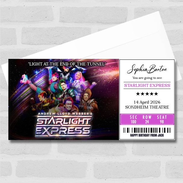Starlight Express Personalised Gift Voucher Surprise Theatre Ticket