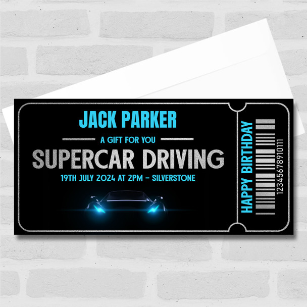 Supercar Driving Experience Personalised Gift Voucher Surprise Ticket