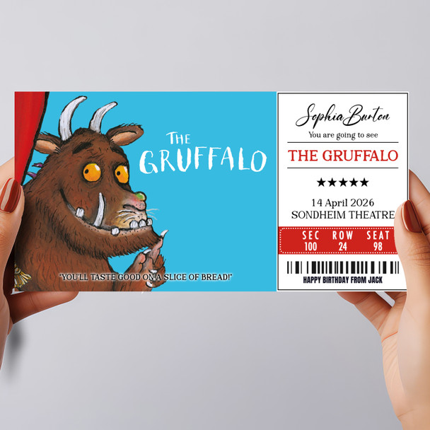 The Gruffalo Personalised Gift Voucher Surprise Theatre Ticket