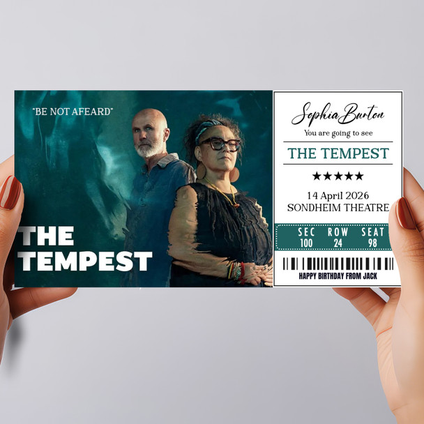 The Tempest Personalised Gift Voucher Surprise Theatre Ticket