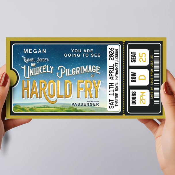 Unlikely Pilgrimage Of Harold Fry Personalised Voucher Surprise Theatre Ticket