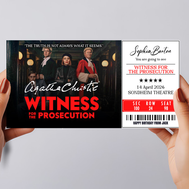 Witness For The Prosecution Personalised Gift Voucher Surprise Theatre Ticket