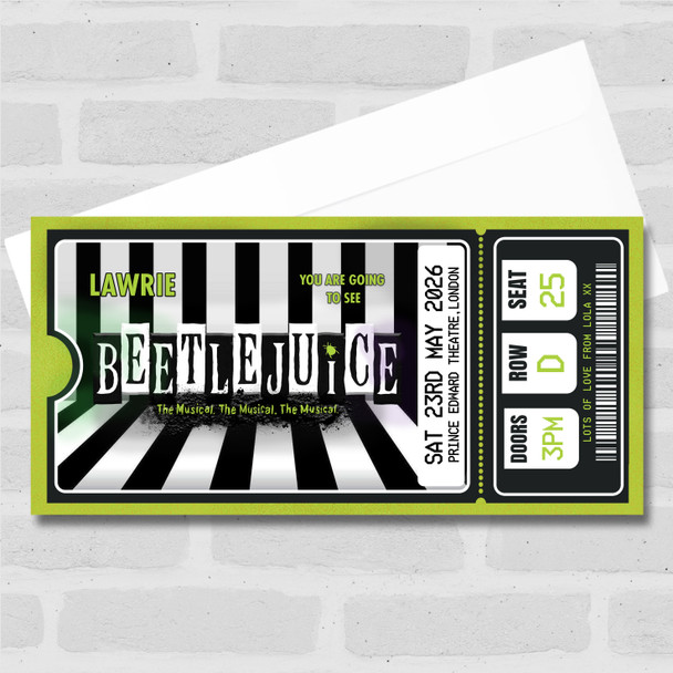 Beetlejuice London Personalised Gift Voucher Surprise Theatre Show Ticket