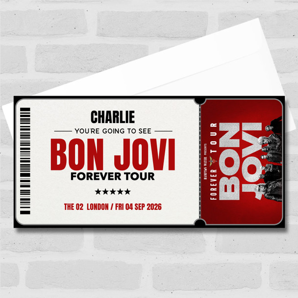 Bon Jovi Forever Tour Personalised Gift Voucher Surprise Convert Ticket