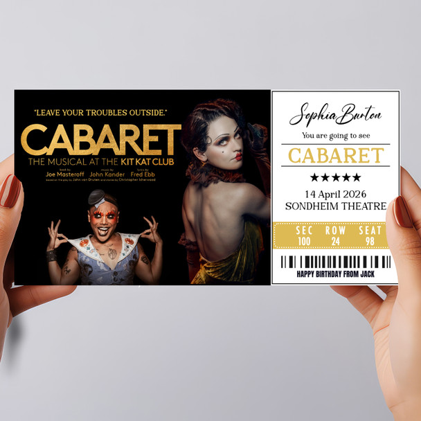 Cabaret Personalised Gift Voucher Surprise Theatre Ticket