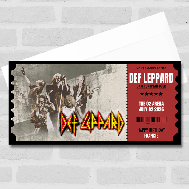 Def Leppard Personalised Gift Voucher Surprise Concert Ticket