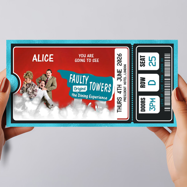 Faulty Towers Dining Experience Event Personalised Gift Voucher Surprise Ticket