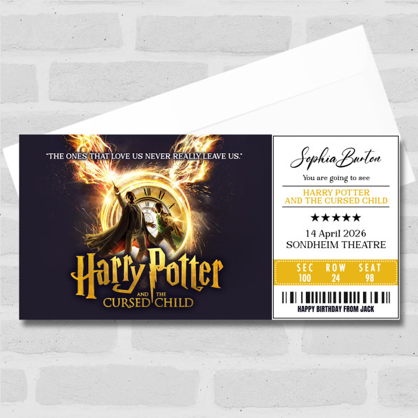 Harry Potter And The Cursed Child Personalised Voucher Surprise Theatre Ticket
