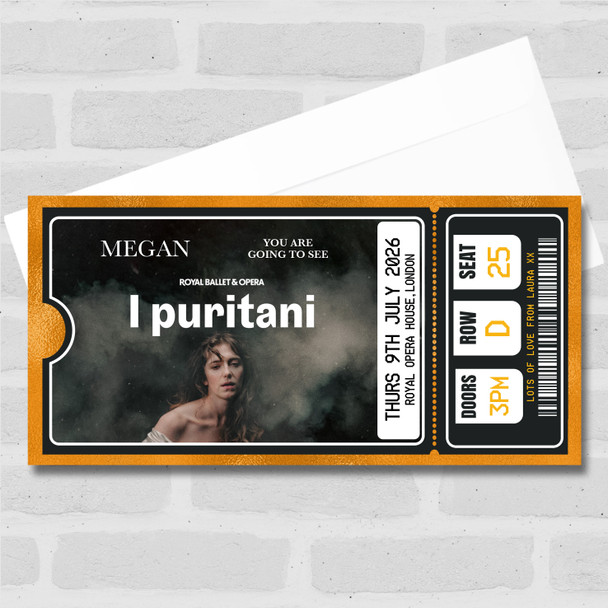 I Puritani Royal Ballet & Opera Show Personalised Gift Voucher Surprise Ticket