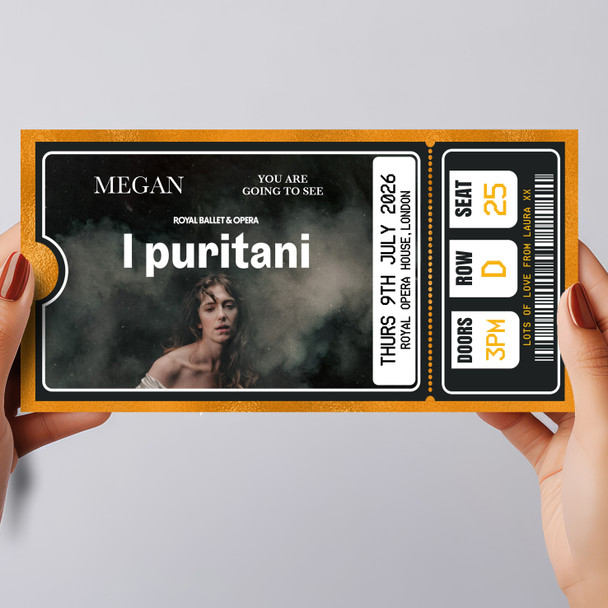 I Puritani Royal Ballet & Opera Show Personalised Gift Voucher Surprise Ticket