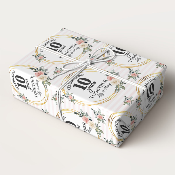 Personalised Wrapping Paper Wedding Anniversary Any Year Custom Gift Wrap