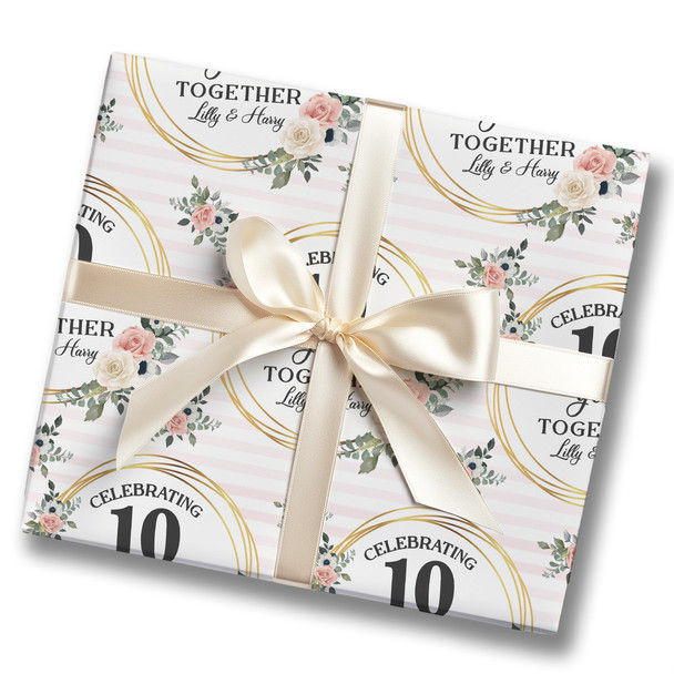 Personalised Wrapping Paper Wedding Anniversary Any Year Custom Gift Wrap