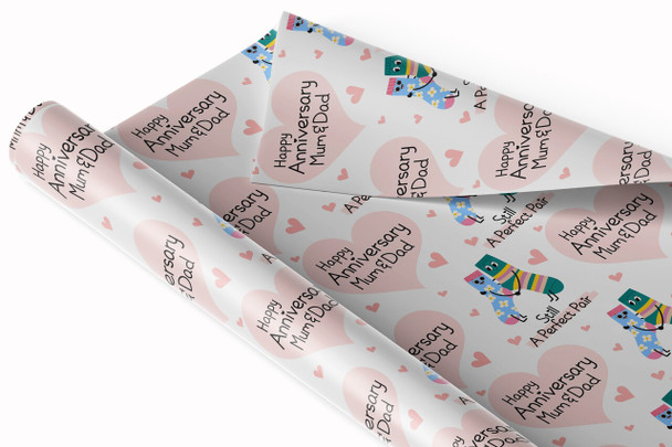 Personalised Wrapping Paper Wedding Anniversary Funny Socks Couple Gift Wrap