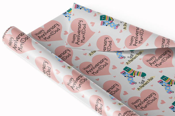 Personalised Wrapping Paper Wedding Anniversary Socks Couple Custom Gift Wrap