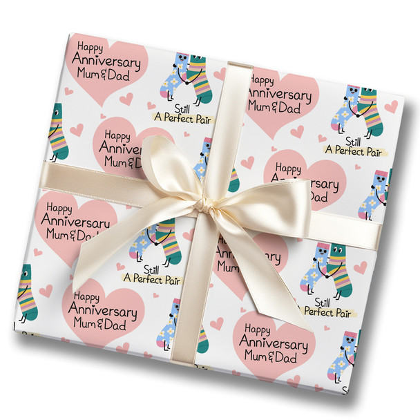 Personalised Wrapping Paper Wedding Anniversary Socks Couple Custom Gift Wrap