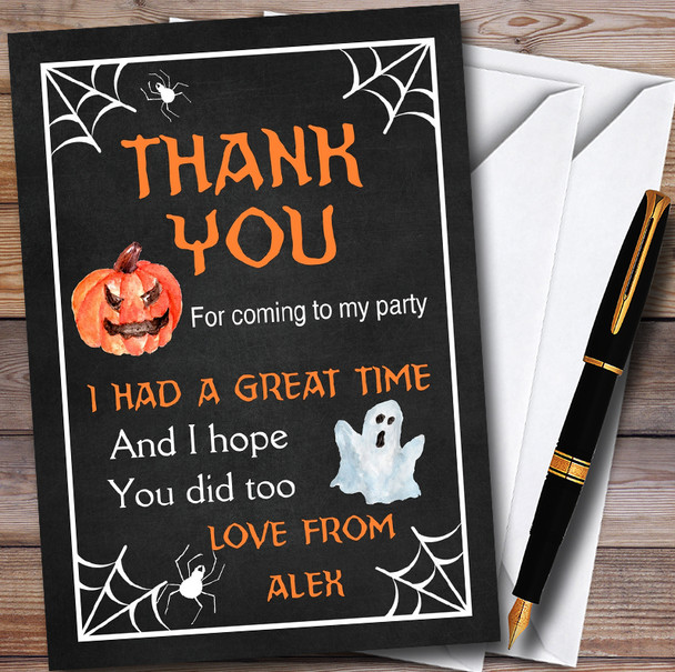Eat Drink Pumpkin Personalised Halloween Party Thank You Cards