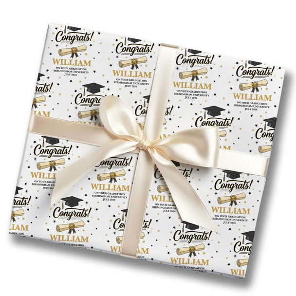 Personalised Wrapping Paper Graduation Congrats Custom Gift Wrap