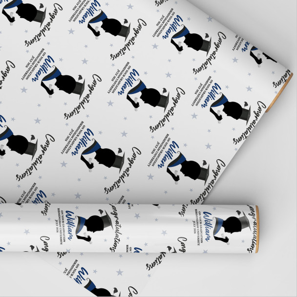 Personalised Wrapping Paper Graduation Man Male Him Custom Gift Wrap