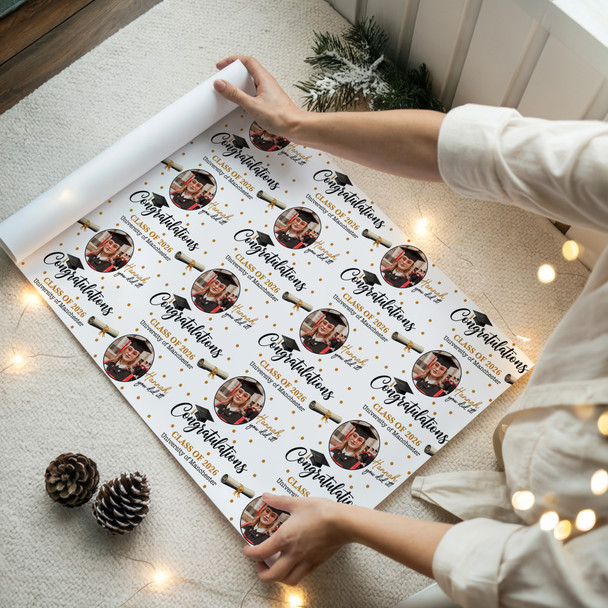 Personalised Wrapping Paper Graduation Uni And Year Custom Gift Wrap