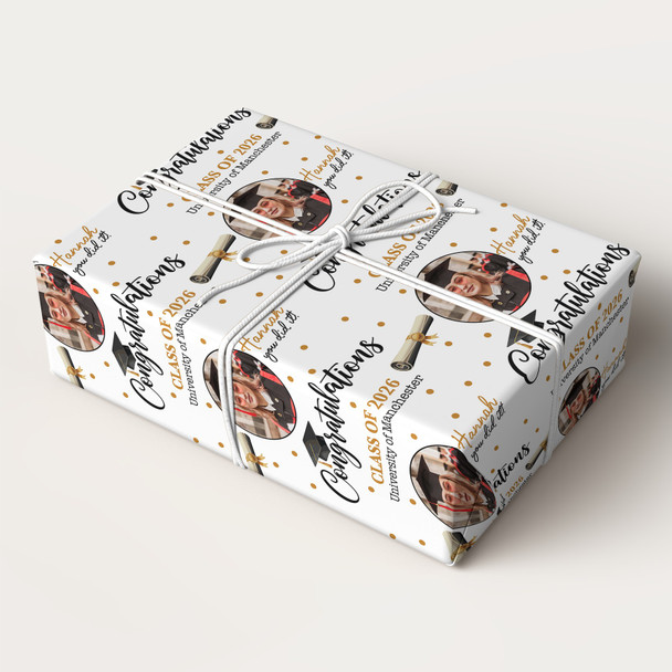 Personalised Wrapping Paper Graduation Uni And Year Custom Gift Wrap